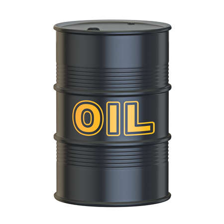 Oil barrel 3D render illustration isolated on white background