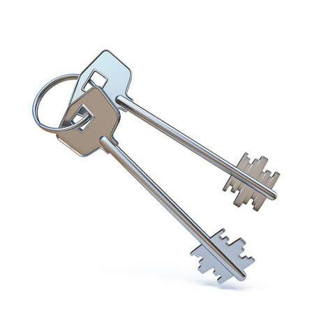 Keys 3D render illustration isolated on white background