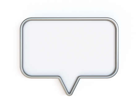 Blank rectangle signboard pin 3D rendering illustration isolated on white background