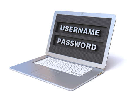 Computer security concept 3D rendering illustration isolated on white background