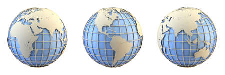 Earth globe 3D rendering illustration isolated on white background