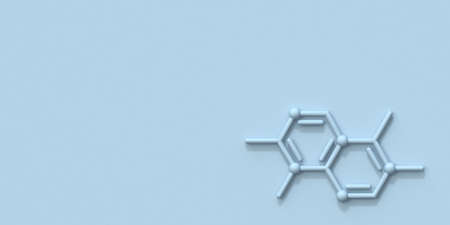 Chemical formula 3D rendering illustration isolated on blue backgroundの写真素材