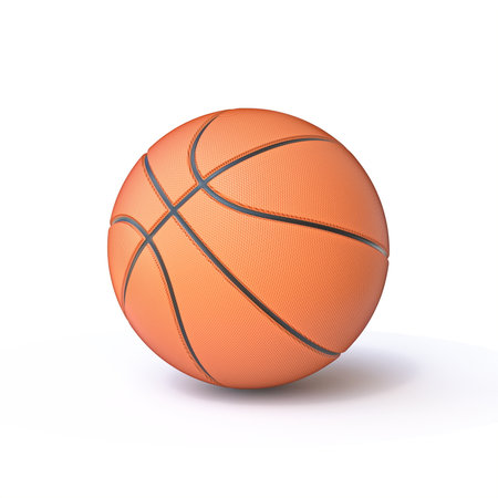Basketball ball 3D rendering illustration isolated on white backgroundの写真素材