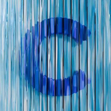 Blue reed glass font Letter C 3D rendering illustrationsの写真素材