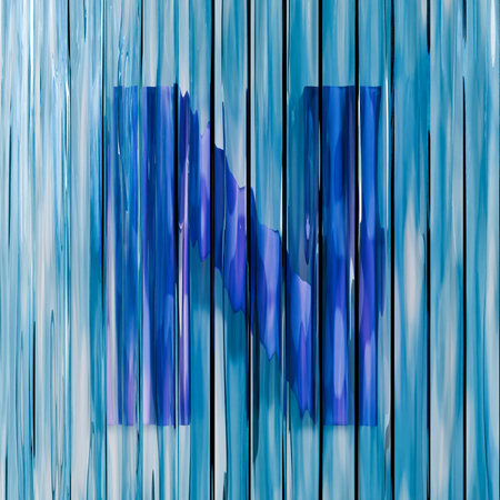 Blue reed glass font Letter N 3D rendering illustrations