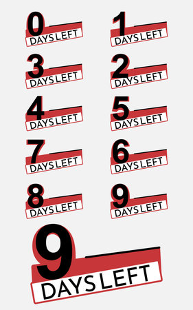 The number of days remaining badge for sale or promotion with a classic design rectangular diagonal combinationのイラスト素材
