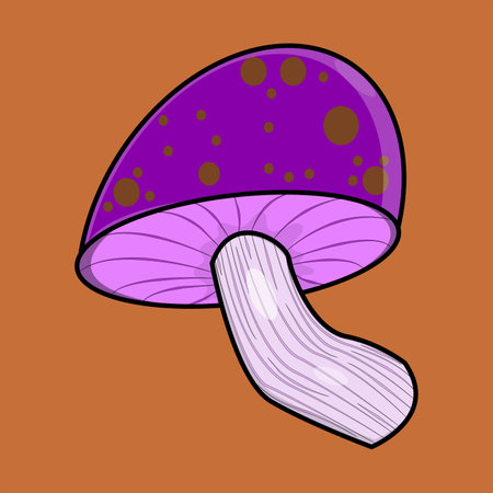 vector mushroom with purple circle patternのイラスト素材