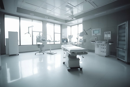 Empty white operating room. Ai generativeの素材