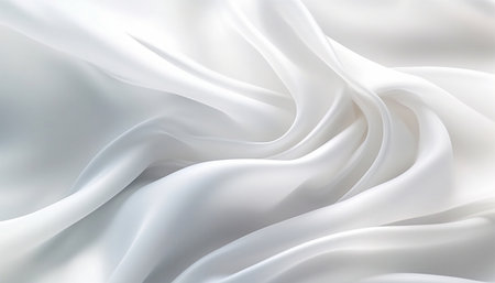 White transparent wave fabric abstract background. Ai generativeの素材