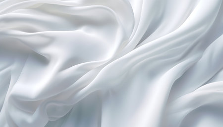 White transparent wave fabric abstract background. Ai generativeの素材
