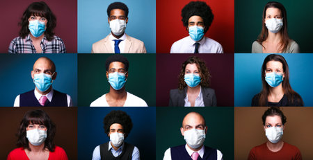 Beautiful people wearing a mouth mask