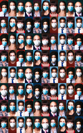 Beautiful people wearing a mouth mask
