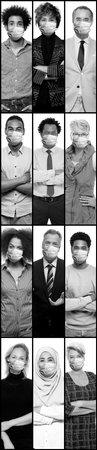 Beautiful people wearing a mouth maskの写真素材