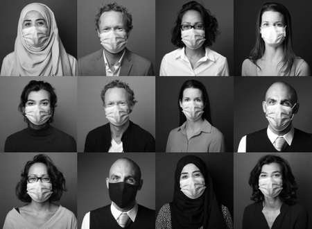 Beautiful people wearing a mouth mask
