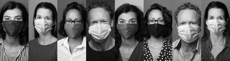 Beautiful people wearing a mouth mask