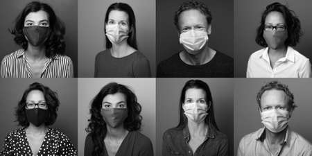 Beautiful people wearing a mouth mask