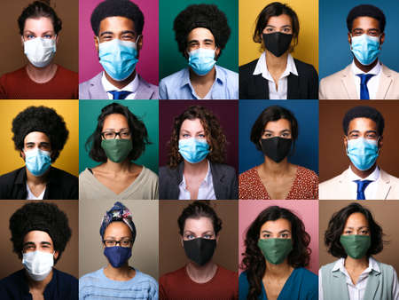 Beautiful people wearing a mouth mask