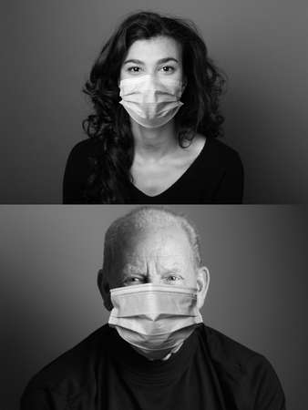 Beautiful people wearing a mouth maskの写真素材
