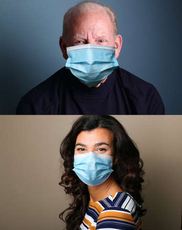 Beautiful people wearing a mouth maskの写真素材