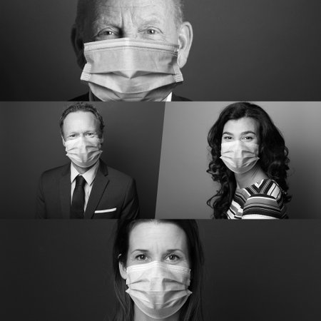 Beautiful people wearing a mouth maskの写真素材