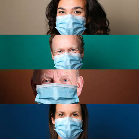 Beautiful people wearing a mouth mask