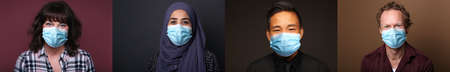 Beautiful people wearing a mouth mask