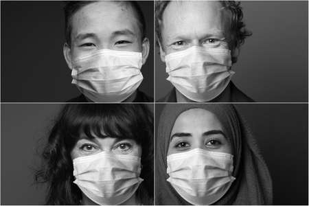 Beautiful people wearing a mouth maskの写真素材