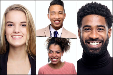 Group of people in a collageの写真素材