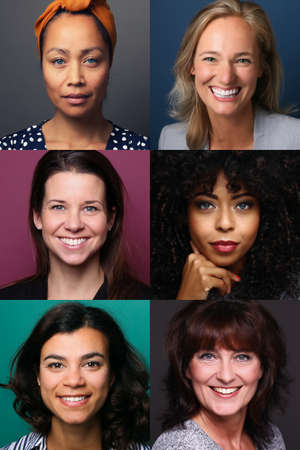 Group of beautiful commercial powerfull womenの写真素材