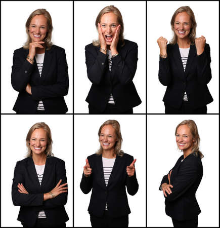 Beautiful woman in a collageの写真素材