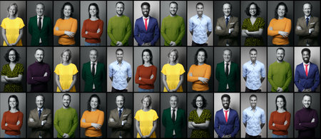 Group of people in a collageの写真素材