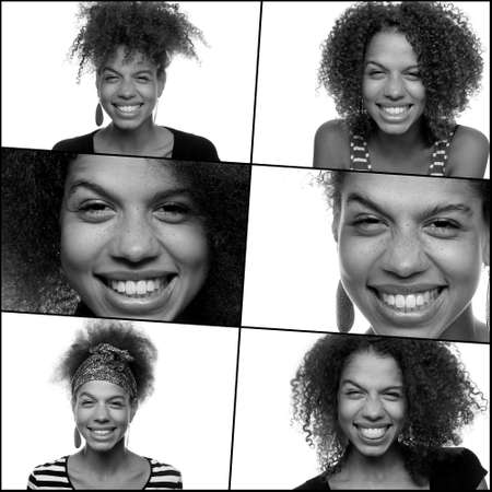 Beautiful woman in a collageの写真素材