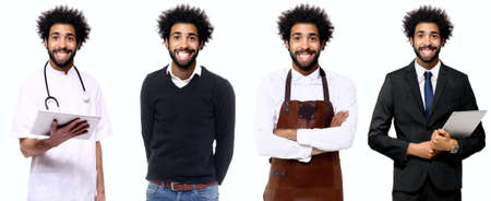 Beautiful man with different professions