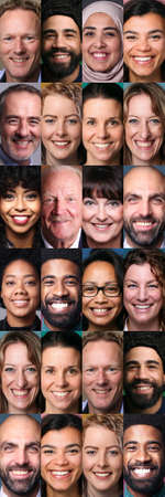 Group of beautiful people in a collage