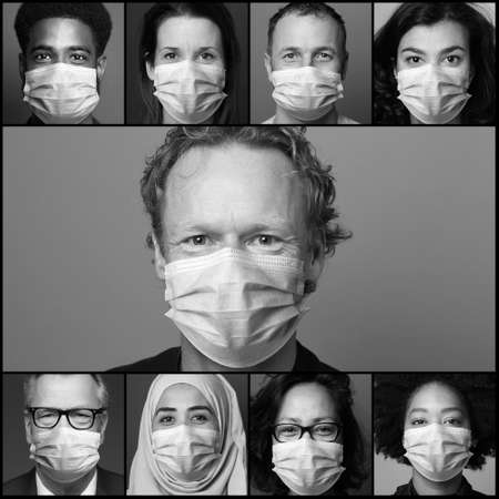 beautiful people wearing a mouth mask