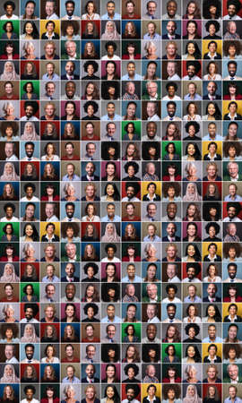 Beautiful happy people in front of a backgroundの写真素材