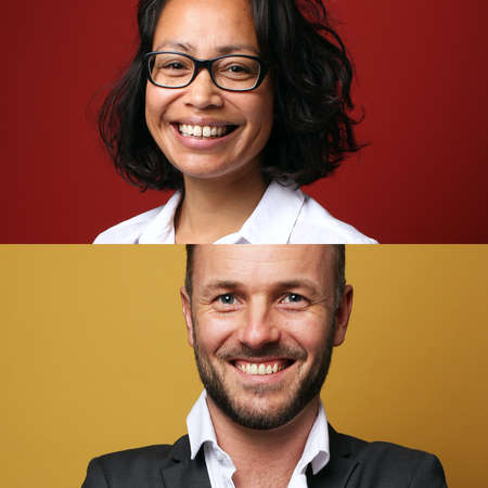 Group of people in a collageの写真素材