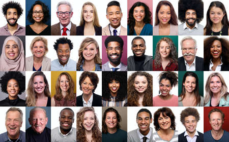 Group of people in a collageの写真素材