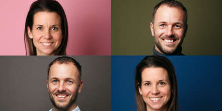 Group of people in a collageの写真素材