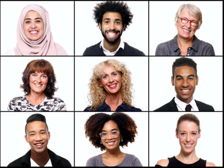 Group of beautiful people in a collage