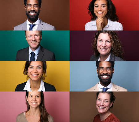 Group of beautiful people in a collageの写真素材