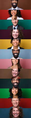 Group of beautiful people in a collage