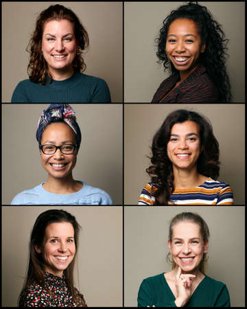 Group of beautiful people in a collage