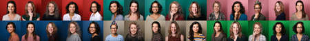 Group of beautiful people in a collageの写真素材