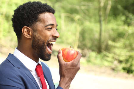 Portrait of a beautiful business man outside