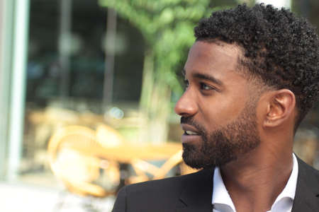 Beautiful businessman outside in the summerの写真素材