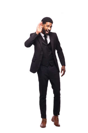 Beautiful full body happy black fashion manの写真素材