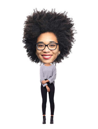 Portrait of a beautiful happy woman in front of a white backgroundの写真素材