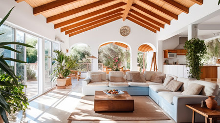 Luxurious mediterranean living room with furnitureの素材