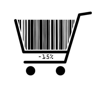 Discount barcode shopping basket vectorのイラスト素材